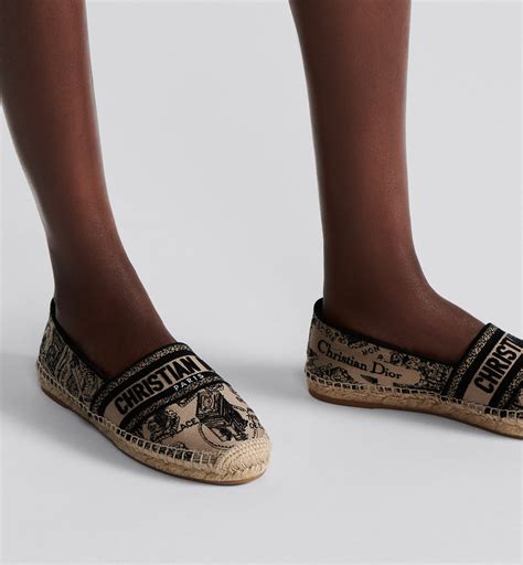 dior granville embroidered cotton espadrille sandals|dior granville espadrille.